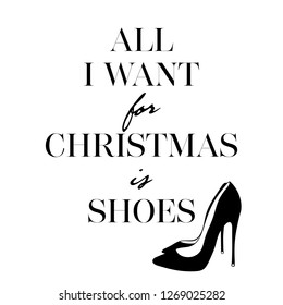 All I want for Christmas - Calligraphy phrase for Christmas. Hand drawn lettering for Xmas greetings cards, invitations. Good for t-shirt, mug, scrap booking, gift, printing press. Holiday quotes.