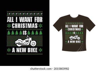 All i want for Christmas is a new bike. Christmas Gift tshirt. svg