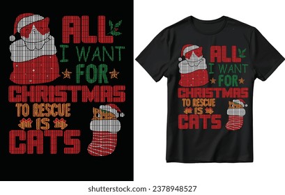 All I want for Christmas t shirt design, cat christmas t shirt design, Christmas tees design, Christmas, Cat.