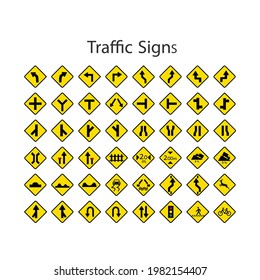 All Warning Traffic Signs Vector Set Stock Vector (Royalty Free ...