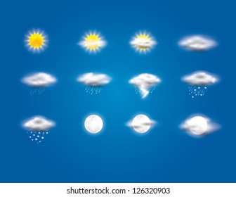 all weather vector icons set