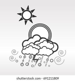 All weathers on gary background. Vector design.