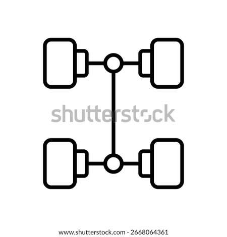 All Wheel Drive icon vector stock illustration