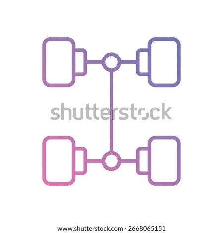 All Wheel Drive icon vector stock illustration