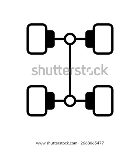 All Wheel Drive icon vector stock illustration