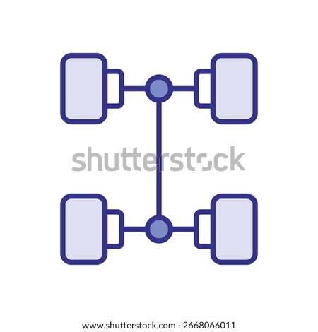 All Wheel Drive icon vector stock illustration