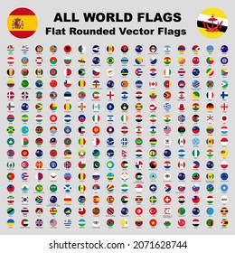 All World Flags, Flat Rounded Vector Flags.
