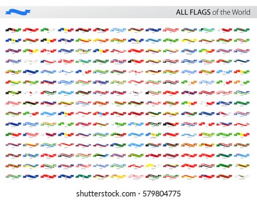 All World Ribbon Vector Flags - Collection
