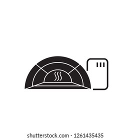 All year greenhose black vector concept icon. All year greenhose flat illustration, sign