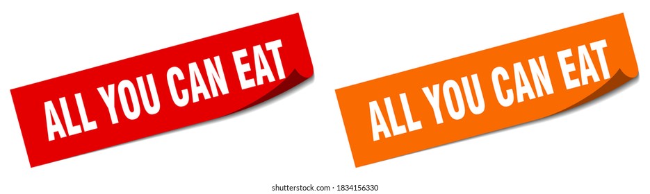 All You Can Eat Paper Peeler Sign Set. All You Can Eat Sticker