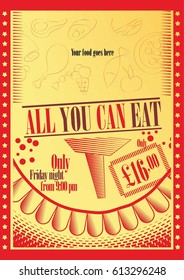 All You can Eat Poster - advertising template