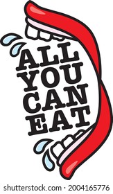 all you can eat vector illustration