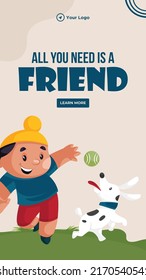 All you need is a friend portrait template design.