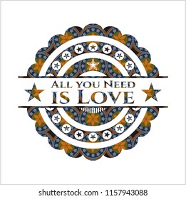 All you Need is Love arabesque emblem. arabic decoration.