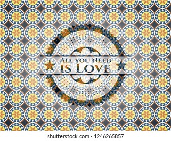 All you Need is Love arabesque style emblem. arabic decoration.