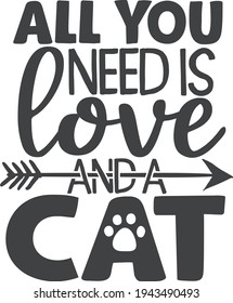 All you need is love and a cat | Pet mom quote