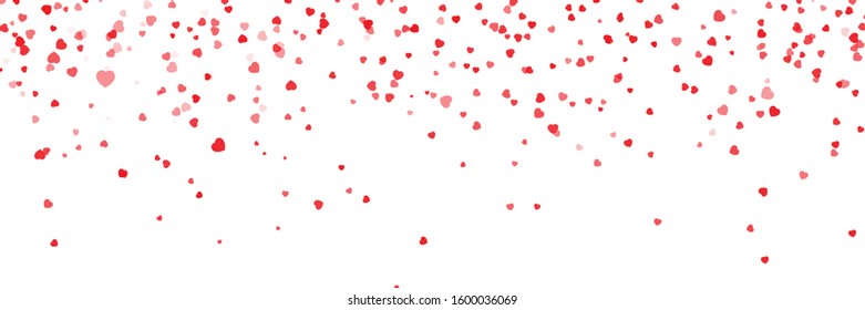 All You Need Is Love. Closeup view of confetti hearts of red color against pink background. vector illustration valentines day heart confetti. Vector heart confetti