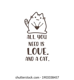 All you need is love. Design with a cat