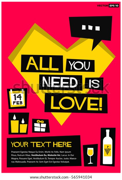 All You Need Love Flat Style Stock Vector Royalty Free 565941034 2220