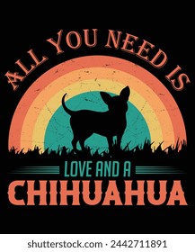 All you need is love and a Irish setter cat vintage T-shirt design.