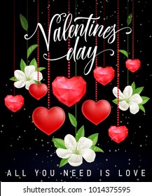 All You Need is Love Lettering with Hearts