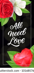 All You Need is Love Lettering with Heart
