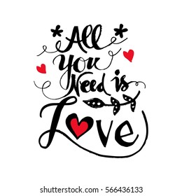 All you need is love lettering.