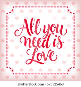 All You Need Is Love Lettering, Frame