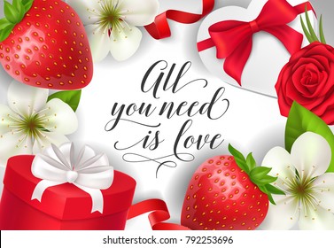 All You Need is Love Lettering with Gifts