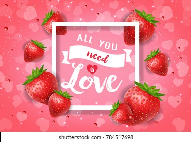 All You Need is Love Poster with Berries