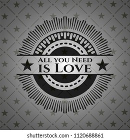 All you Need is Love retro style black emblem