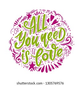 all you need is love. Romantic poster