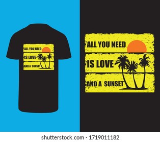 All you need is love and a sunset vector art