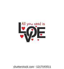 All you need is love. Template for banner