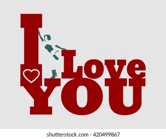 All you need is love text and woman silhouette. Background relative to valentines day