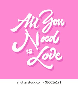all you need is love typography lettering