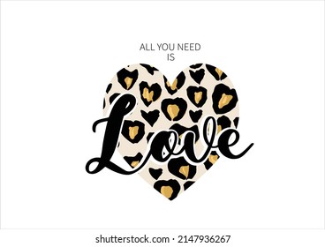 ALL YOU NEED IS LOVEHEART VECTOR LEOPARD