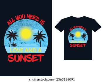 Alles, was Sie brauchen, ist ein T-Shirt-Design mit Sonnenuntergang