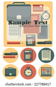 all for your business, flat vector design elements, icons and background