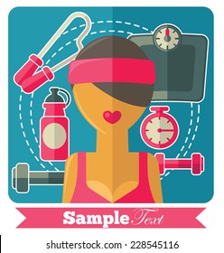 all for your sport, vector illustration in flat style