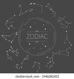 All zodiac constellations - Aries, Taurus, Gemini, cancer, Leo, virgo, Libra, Scorpio, Sagittarius, Capricorn, Aquarius, Pisces