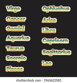 all zodiac name metal collection