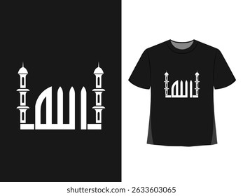 Allah arabic typography t-shirt design