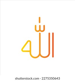 allah icon with isolated vektor and transparent background.