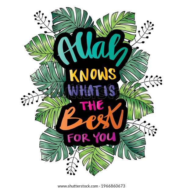 Allah Knows What Best You Islamic Stock Vector (Royalty Free