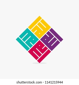 Allah kufi arabic calligraphy vector design