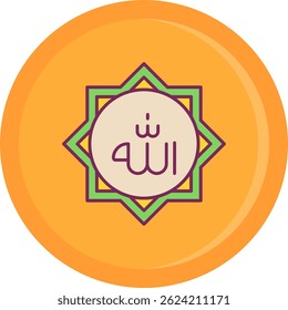 Allah Line vector Icon Design