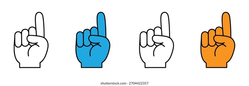 Alá es un icono de línea de gesto. signo de estilo lineal para el concepto móvil y el Diseño web. Mano con un dedo apuntando hacia arriba icono de Vector de contorno. Símbolo, ilustración del logotipo. Gráficos de Vector