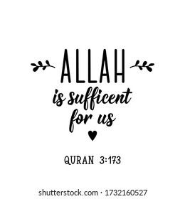 Allah is sufficient for us. Ramadan lettering. Can be used for prints bags, t-shirts, posters, cards. Religion Islamic quote