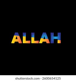 Allah text vector 3D design